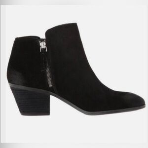 Frye Judy Black Suede Leather Booties Double Zip Ankle Boot Size 7 $220